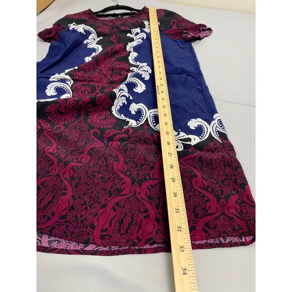 Express Floral Shift Dress Womens Size Medium Paisley Flowy Short sleeve Boho - Picture 11 of 12